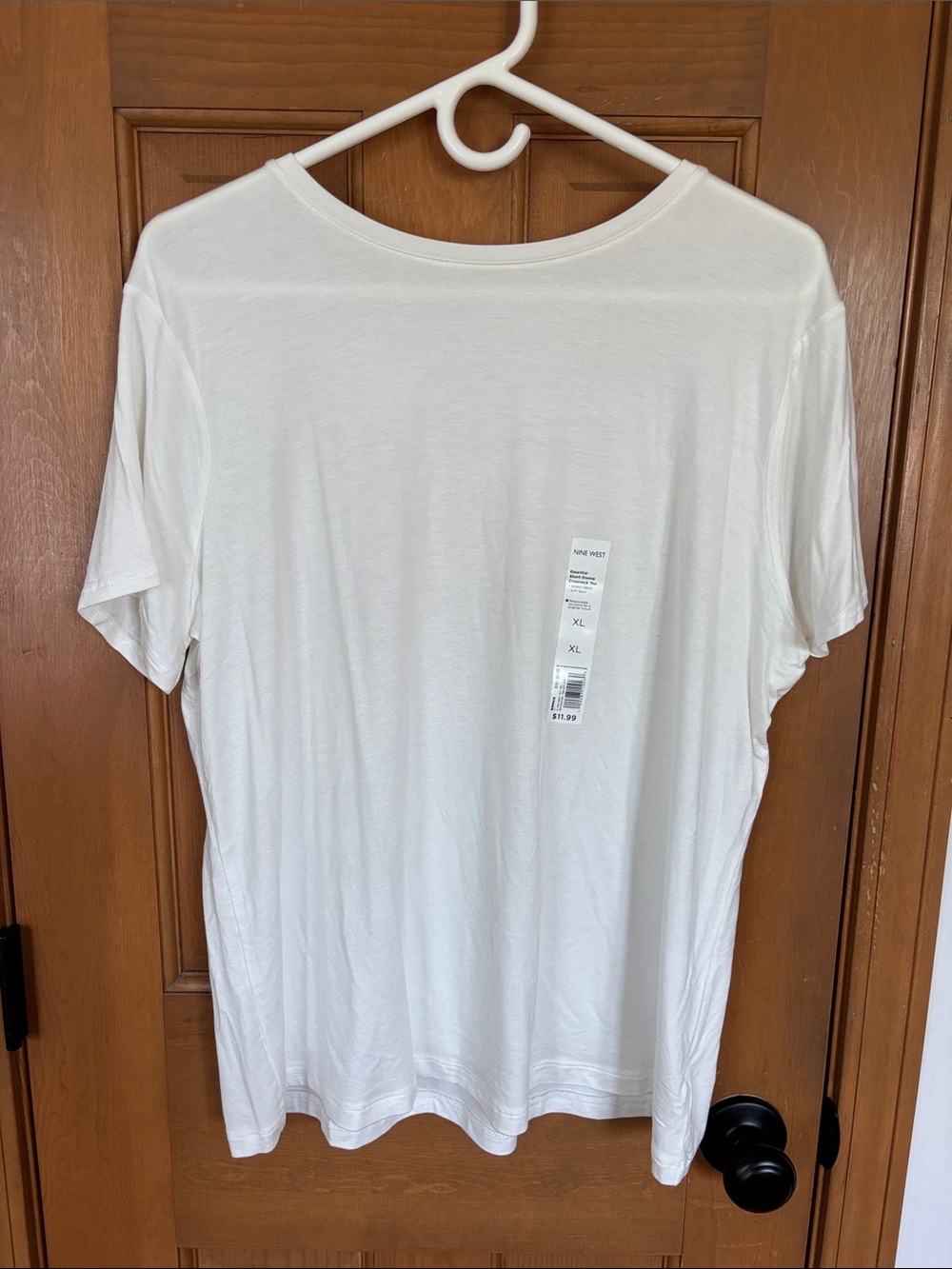 Nine West Men's White Short Sleeve Crew Neck Tee